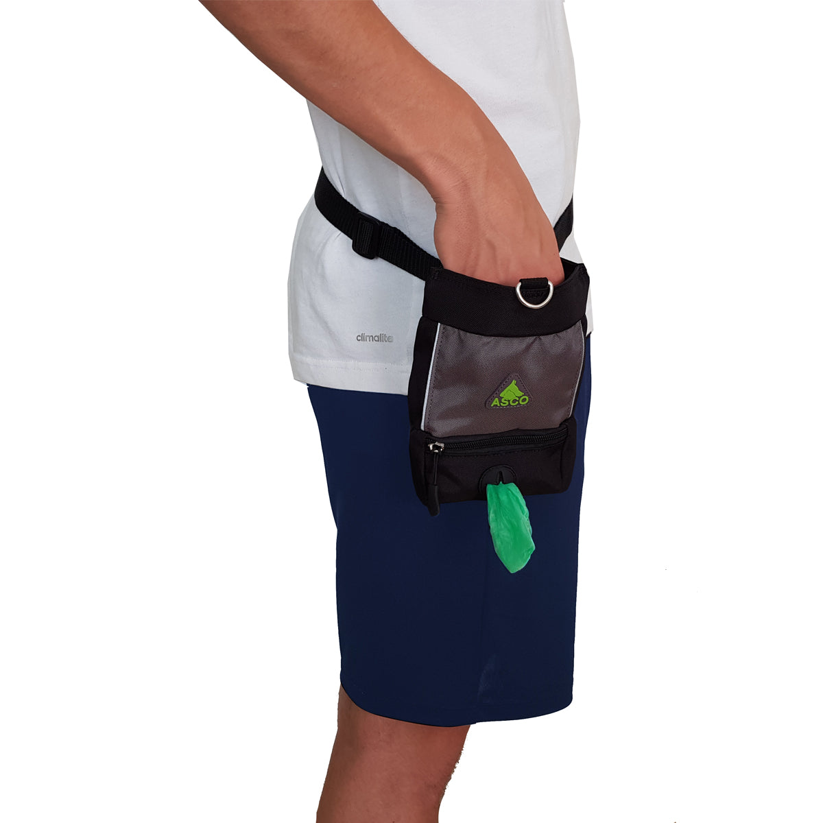 ASCO Futterbeutel – mit Einhand-Schnappverschluss (15x20 cm, schwarz)