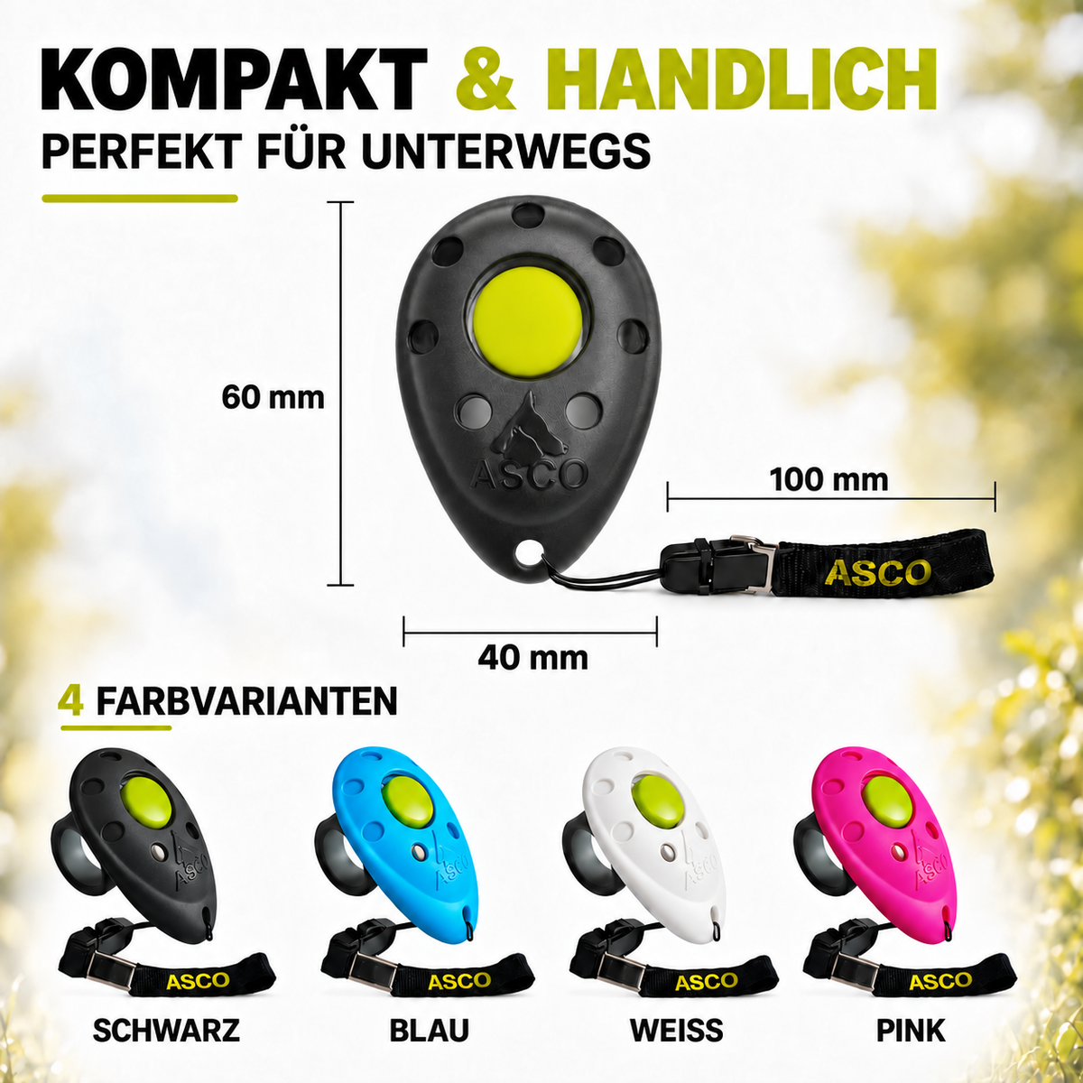 Finger Clicker für Hunde & Katzen mit abnehmbarem Fingerring | ASCO