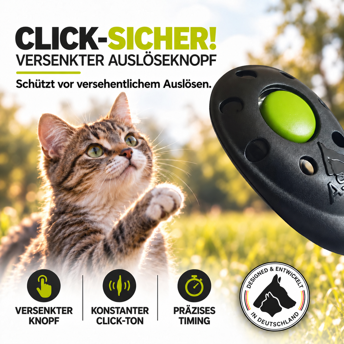 Premium Clicker für Hunde & Katzen – Profi Clicker für Clickertraining | ASCO