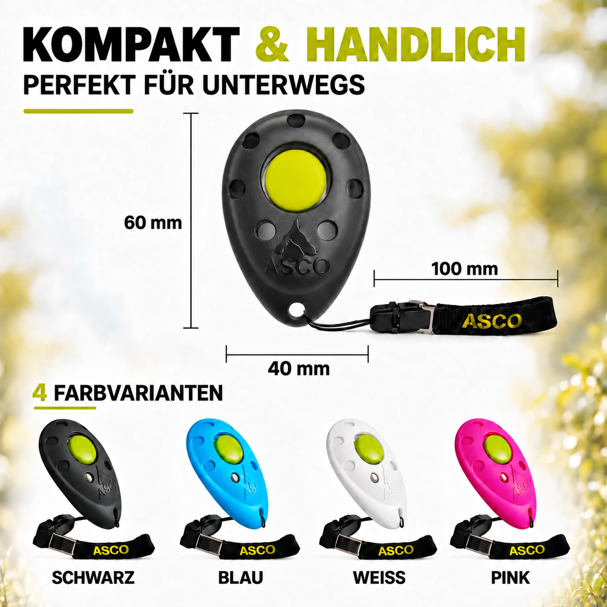 Premium Clicker für Hunde & Katzen – Profi Clicker für Clickertraining | ASCO