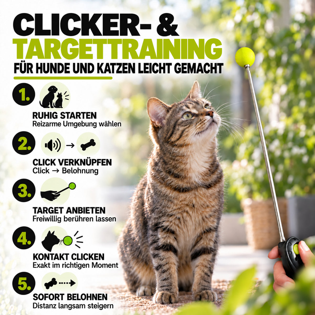 ClickStick für Hunde & Katzen – Target Stick mit abnehmbarem Clicker | ASCO