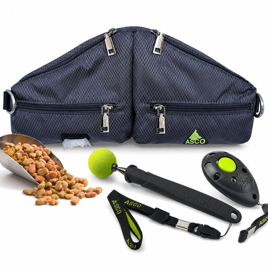 Welpen-Trainingsset für Hunde – Clicker, Leckerlibeutel & Target Stick | ASCO
